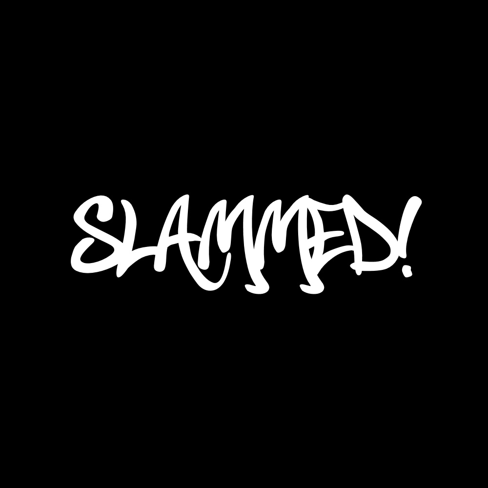 Slammed! White Vinyl Window Sticker